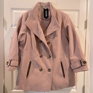 Details international pink size 1X women’s wool coat.